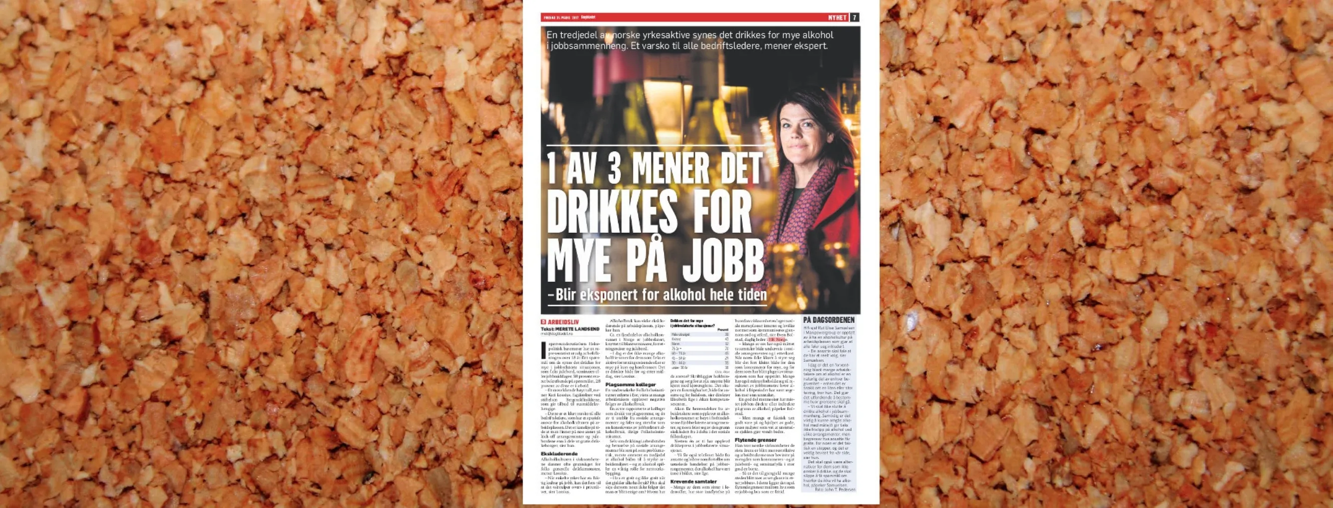 2017 03 31 Dagbladet Alkohol paa jobb oppslag